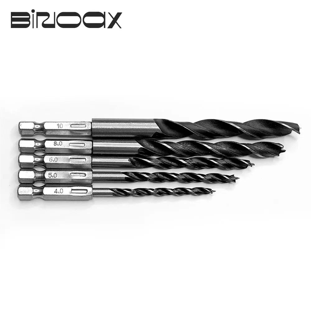 5Pcs Three-Point HSS Woodworking Drill Bit Set – Hex Shank Woodworking Drill Bits Richie's