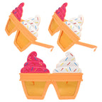3-Pack Ice Cream Cone Novelty Sunglasses | Party Photo Props Novelty Party Glasses Richie's