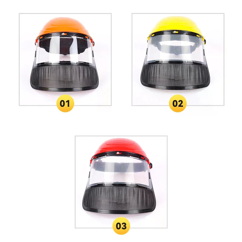 Safety Helmet Full Face Mesh Mask for Grass Trimmer & Chainsaw Safety Helmet Shield Richie's