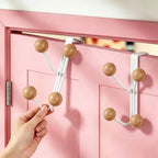 Over Door Hook Rack – Wood Knobs, No Drill, Coats & Bags Over Door Hook Rack Richie's