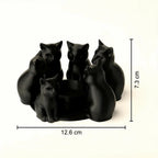 3D Printed Black Cat Ring Candle Holder Set of 6 | PLA Candle Holder Set Richie's