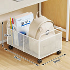 Iron Mobile Storage Box with Wheels – Rolling Desk Organizer Rolling Storage Organizer Richie's White 2