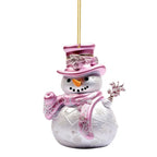 Pink Snowman 2D Acrylic Christmas Hanging Ornament Pendant Christmas Ornament Richie's Style 2
