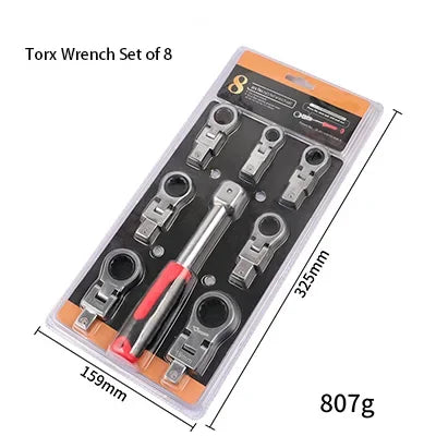 TOTNEND Ratchet Wrench Set 180° Rotatable Interchangeable Heads Ratchet Wrench Set Richie's Torx Wrench A
