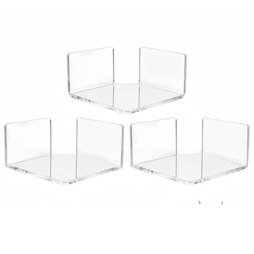 3-Pack Clear Acrylic Corner Floating Wall Shelves | No-Drill Corner Wall Shelf Richie's WHITE
