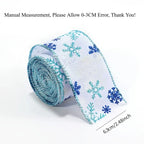 Colorful Snowflake Satin Ribbon – Christmas Wreath & Bow Decor Christmas Ribbon Richie's Blue 2 Meters Long