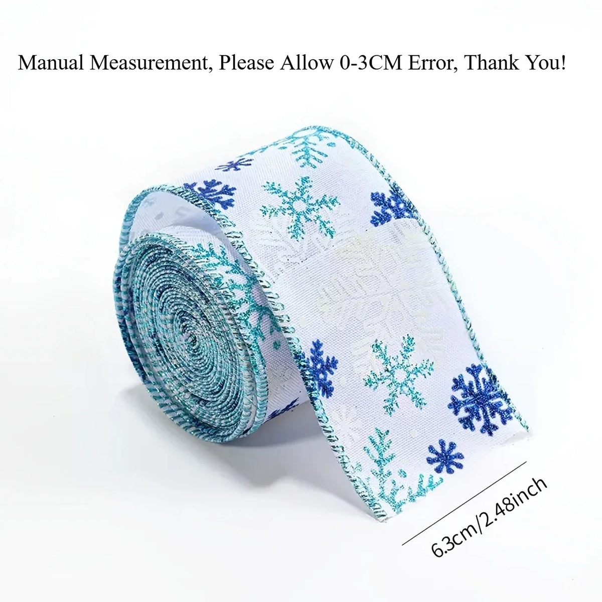 Colorful Snowflake Satin Ribbon – Christmas Wreath & Bow Decor Christmas Ribbon Richie's Blue 2 Meters Long