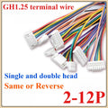 10Pcs JST GH 1.25mm Male Plug Connector 2P 3P 4P 6-Pin 28AWG Wire Connector Set Richie's 12P Same 300mm
