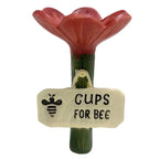 Bee Watering Station Flower Design Butterfly Bath Bowl Garden Garden Pollinator Feeder Richie's Red