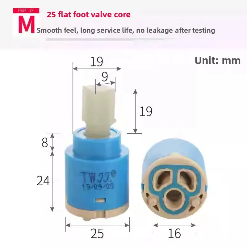 Ceramic Faucet Cartridge Hot & Cold Mixer Valve Core Repair Faucet Cartridge Richie's M 25 mm spool
