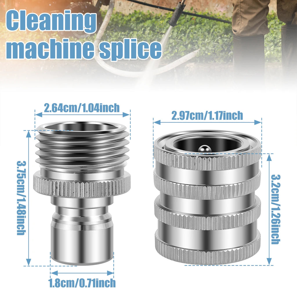 4Pcs Stainless Steel Garden Hose Quick Connector 3/4" Fitting Garden Hose Connector Richie's