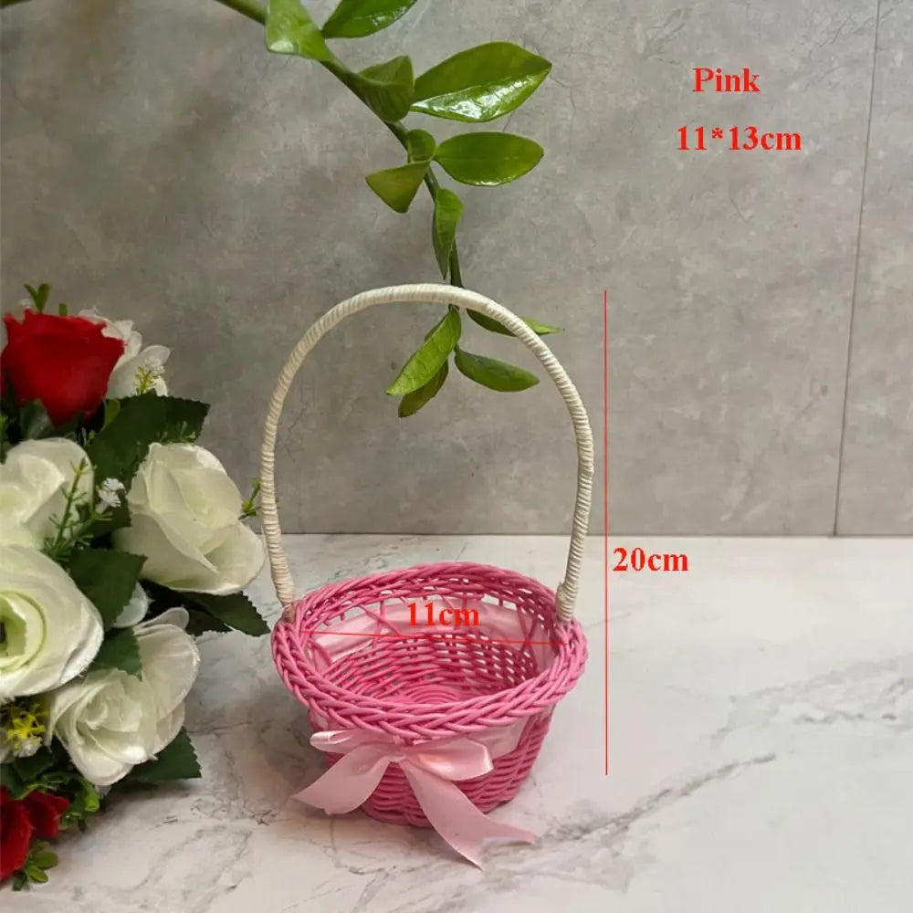 Handwoven Imitation Rattan Storage Basket with Handle – 8 Styles Woven Storage Basket Richie's