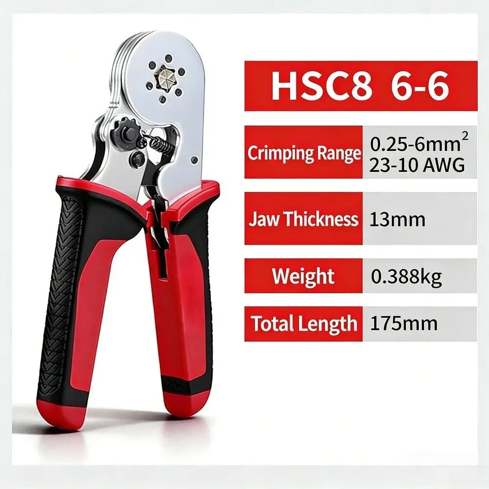 Terminal Block Crimping Tool – Self-Adjusting, 0.25–10mm² Crimping Tool Richie's 6-6A