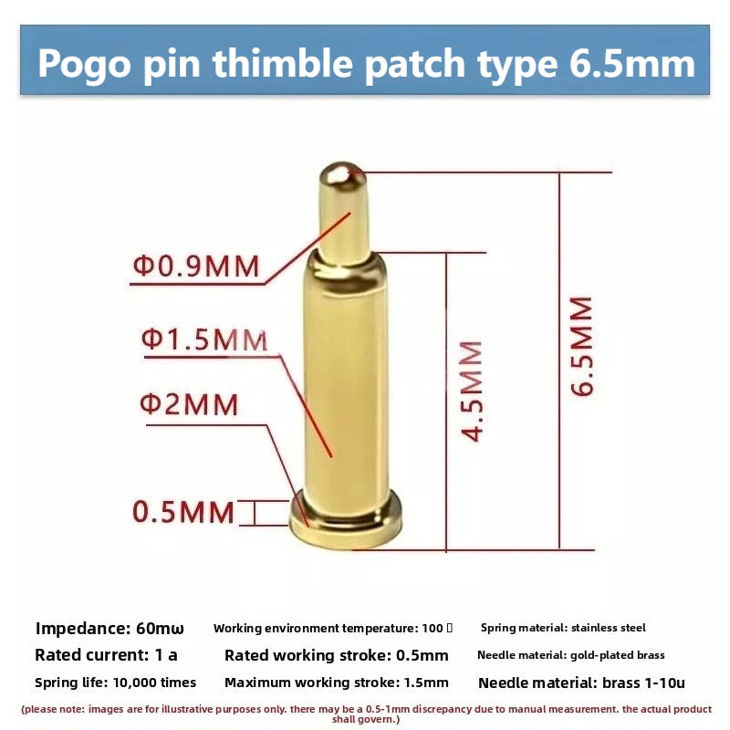 DIP SMD Double Spring PCB Pogo Pin Connectors 20/50/100 Pcs PCB Pogo Pin Connector Richie's