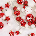 42-Piece Christmas Ball Ornaments Set – Red & White Christmas Ornament Set Richie's