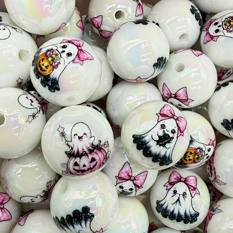 40pcs Iridescent Ghost Acrylic Beads 16mm Halloween DIY Craft Craft Beads Richie's