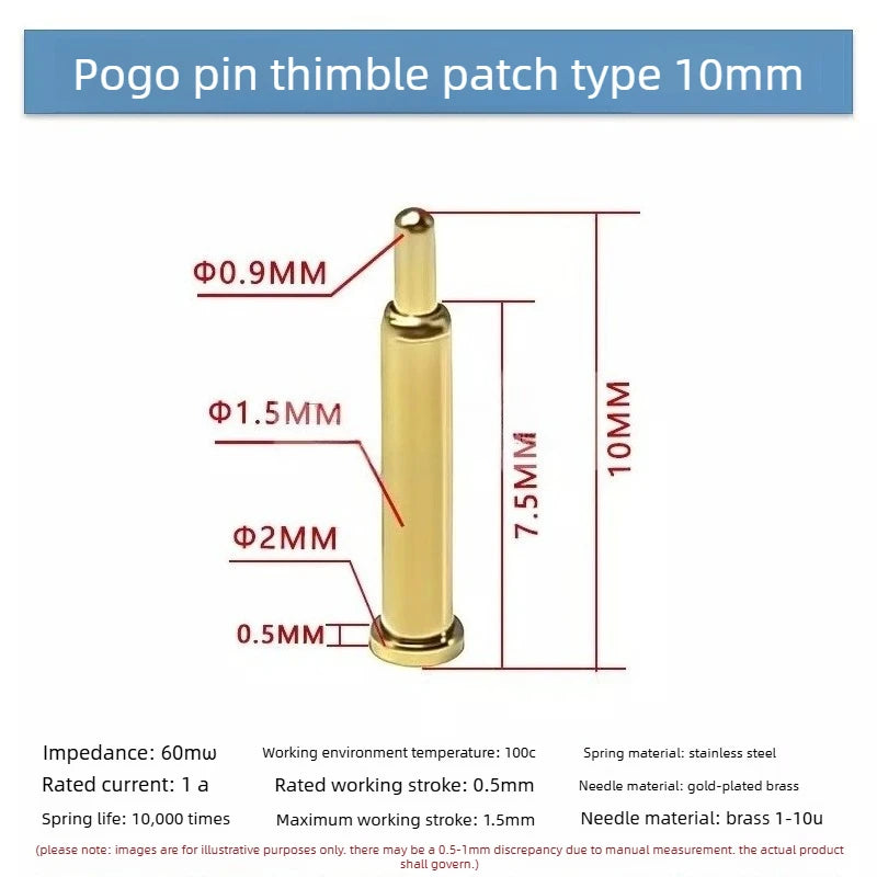 DIP SMD Double Spring PCB Pogo Pin Connectors 20/50/100 Pcs PCB Pogo Pin Connector Richie's