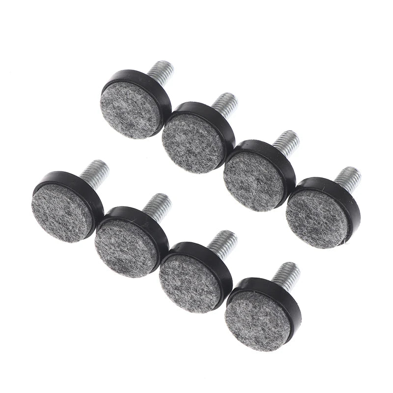 Adjustable Felt Furniture Leg Pads | M6 M8 Anti-Slip Screw Feet Furniture Leg Pads Richie's 8Pcs Black M8x25x20