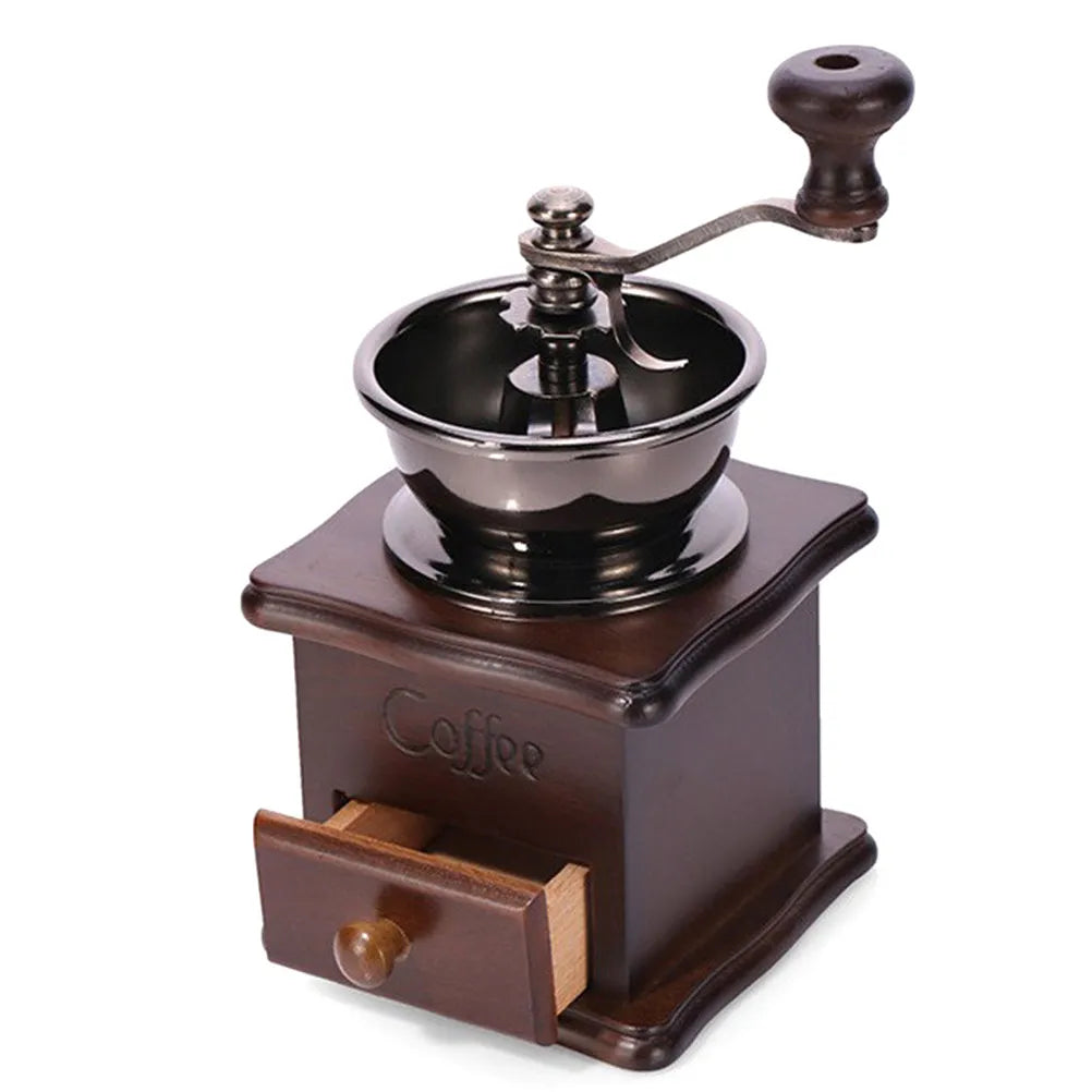 Manual Coffee Grinder – Pine Wood &amp; Ceramic Burr for 1–4 Cups Manual Coffee Grinder Richie's Default Title