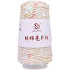 Sequin Bead Hand Knitting Yarn – Sparkle DIY Craft Thread Knitting Yarn Richie's Beige