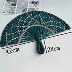 Handmade Natural Seaweed Straw Fan – Boho Semicircular Woven Fan Woven Decorative Fan Richie's F