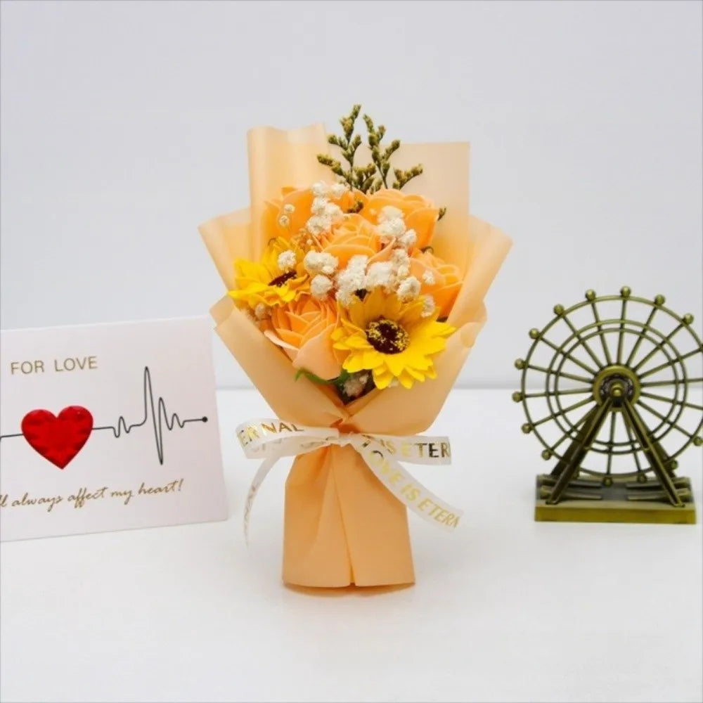 7-Head Soap Flower Bouquet | Mini Table Centerpiece Gift Soap Flower Bouquet Richie's 08