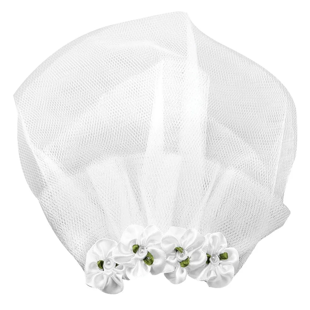 White Tulle Dog Bridal Veil – Lace Floral Pet Headdress Pet Bridal Veil Richie's L