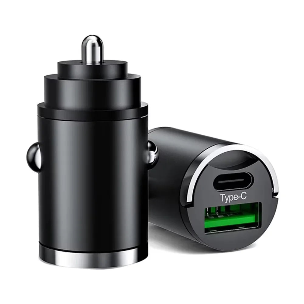 Mini USB-C Car Charger 20W Fast Charging – iPhone & Samsung USB-C Car Charger Richie's Black