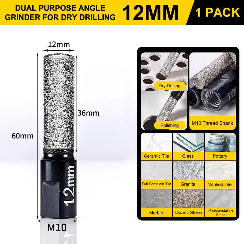 Diamond Dry Core Drill Bit Set – 4 Sizes for Tile & Granite Diamond Core Drill Bits Richie's Black 12mm