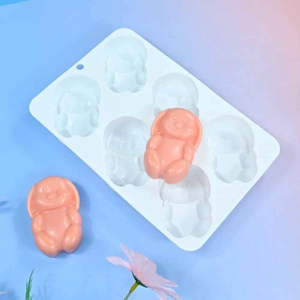 6-Cavity Easter Bunny Silicone Mold – Chocolate, Soap & Candy Silicone Baking Mold Richie's