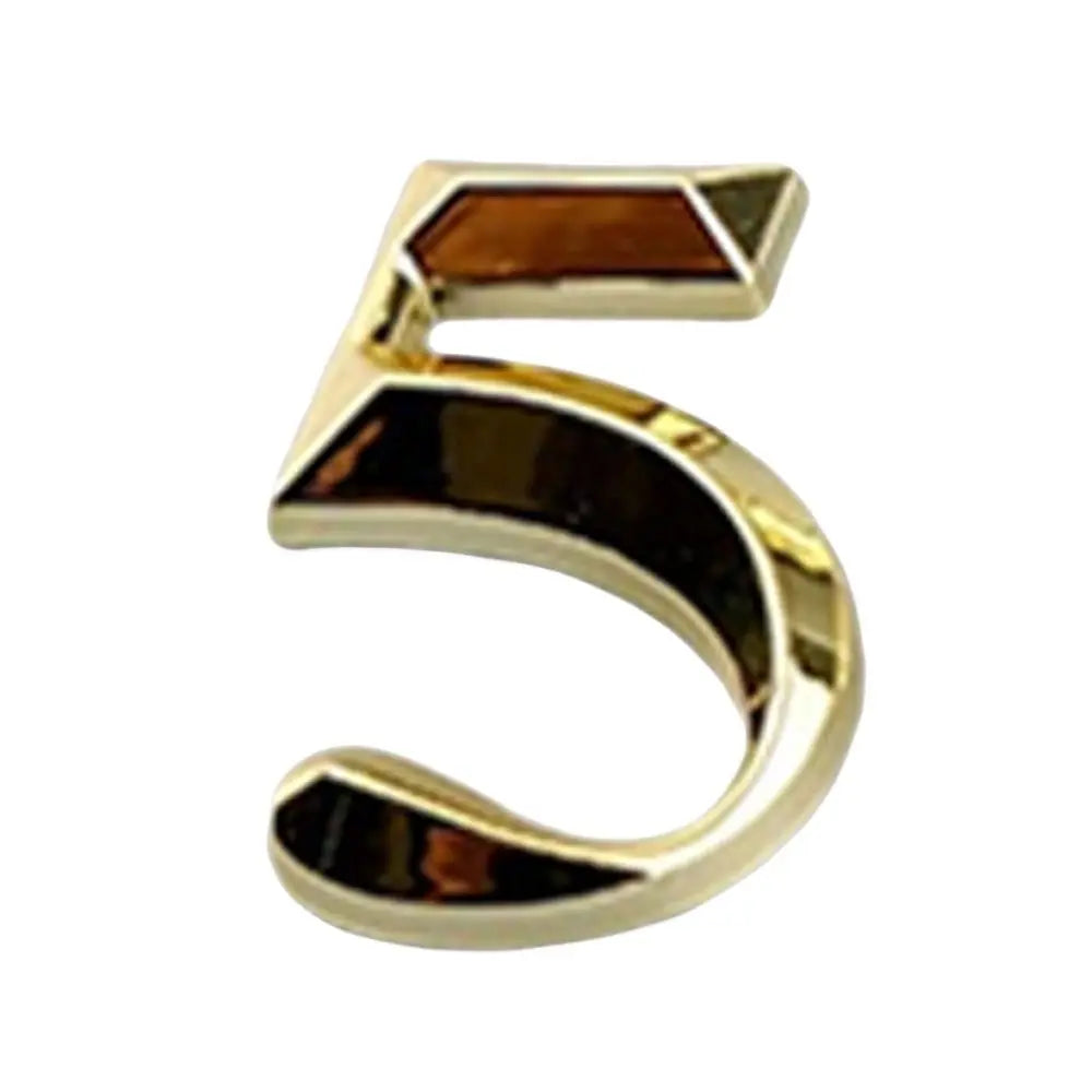 3D Golden Self-Adhesive Door Numbers 0–9 | Electroplated Zinc Door Number Sign Richie's 5