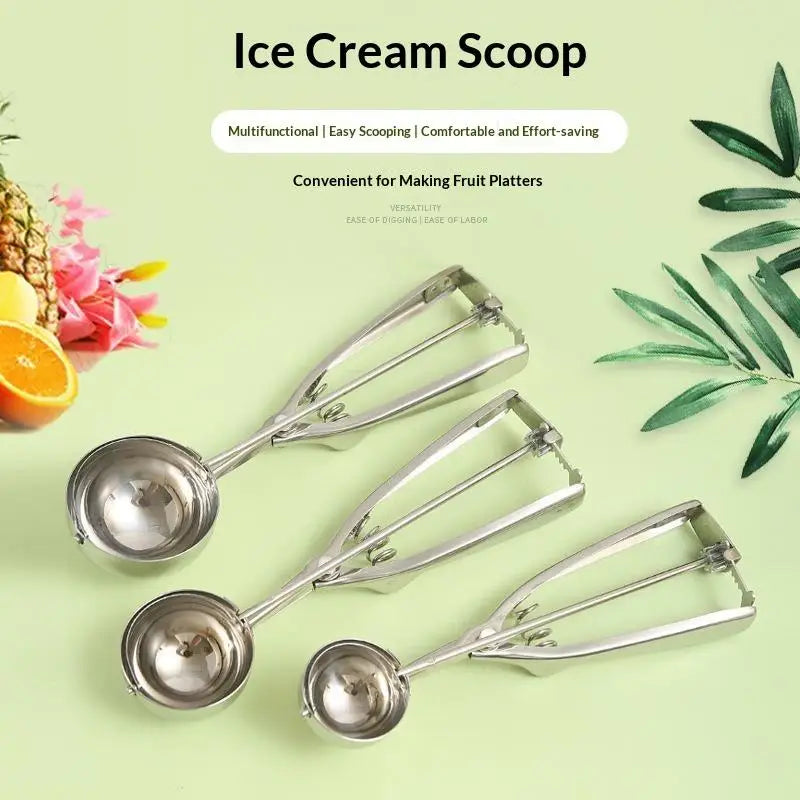 Stainless Steel Ice Cream Scoop Set – 3 Sizes, Spring Handle Ice Cream Scoop Set Richie's