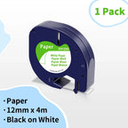 Dymo LetraTag 12mm Compatible Label Tape White – 91201/91200 Label Maker Tape Richie's White Paper