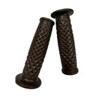 Vintage 22mm Motorcycle Handlebar Grips – Retro Rubber Pair Motorcycle Handlebar Grips Richie's Brown