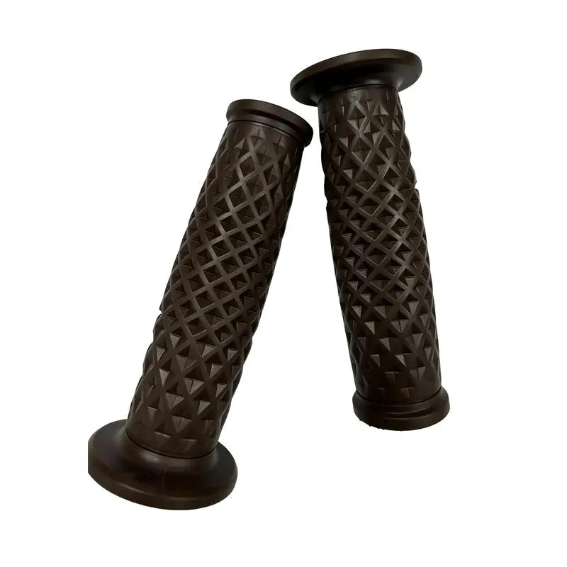Vintage 22mm Motorcycle Handlebar Grips – Retro Rubber Pair Motorcycle Handlebar Grips Richie's Brown