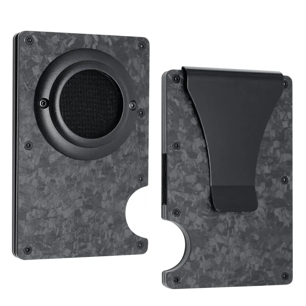 Zeeker Men's Metal Wallet | AirTag Bracket & RFID Blocking Metal Card Wallet Richie's black carbon 1