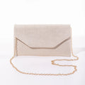 Women's Suede Envelope Clutch Bag with Chain Shoulder Strap Evening Clutch Bag Richie's Gold