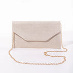 Women's Suede Envelope Clutch Bag with Chain Shoulder Strap Evening Clutch Bag Richie's Gold