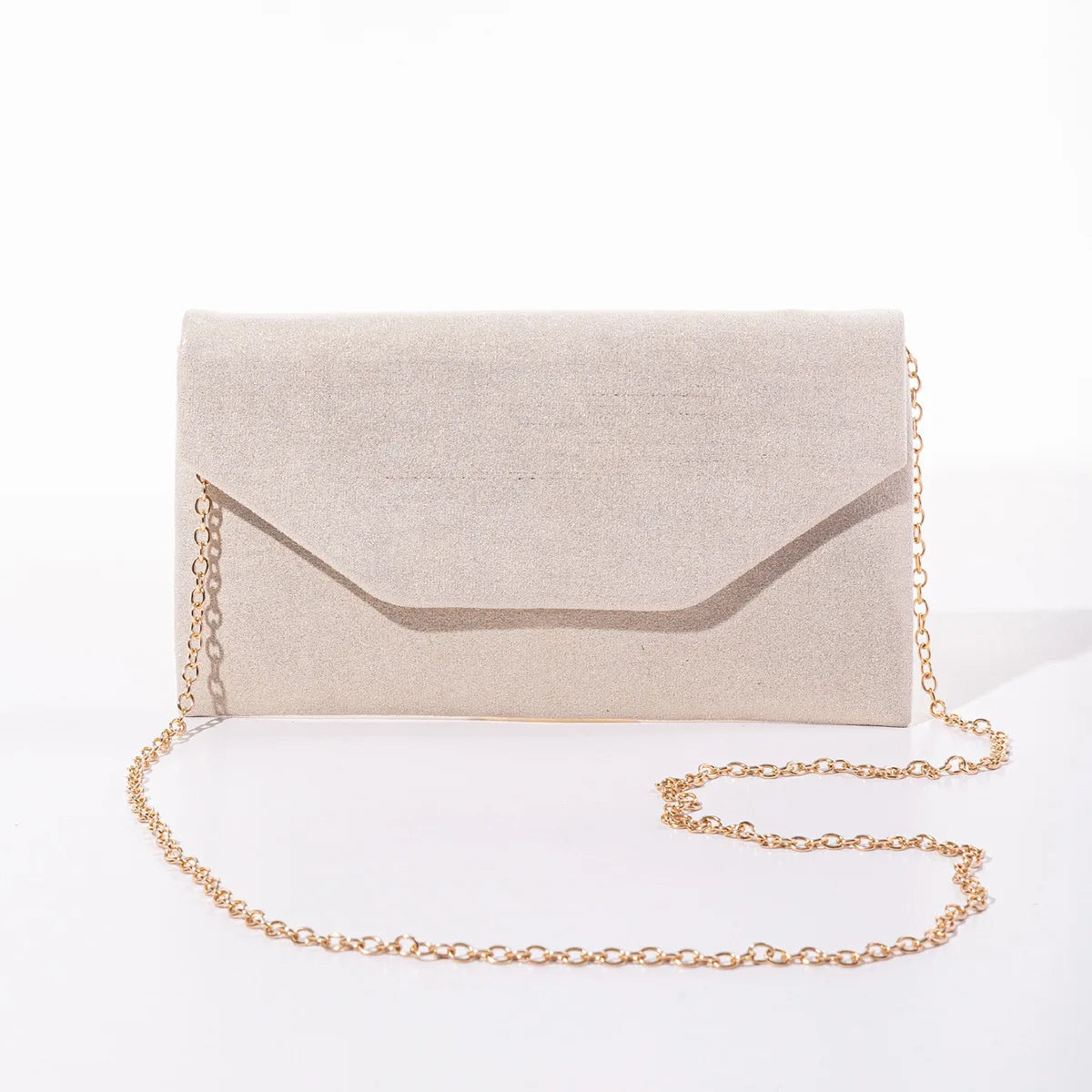 Women's Suede Envelope Clutch Bag with Chain Shoulder Strap Evening Clutch Bag Richie's Gold