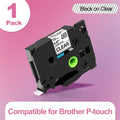 MarkDomain TZe Compatible Brother Label Tape 6mm–24mm P-Touch Label Printer Tape Richie's Black on Clear 6mm