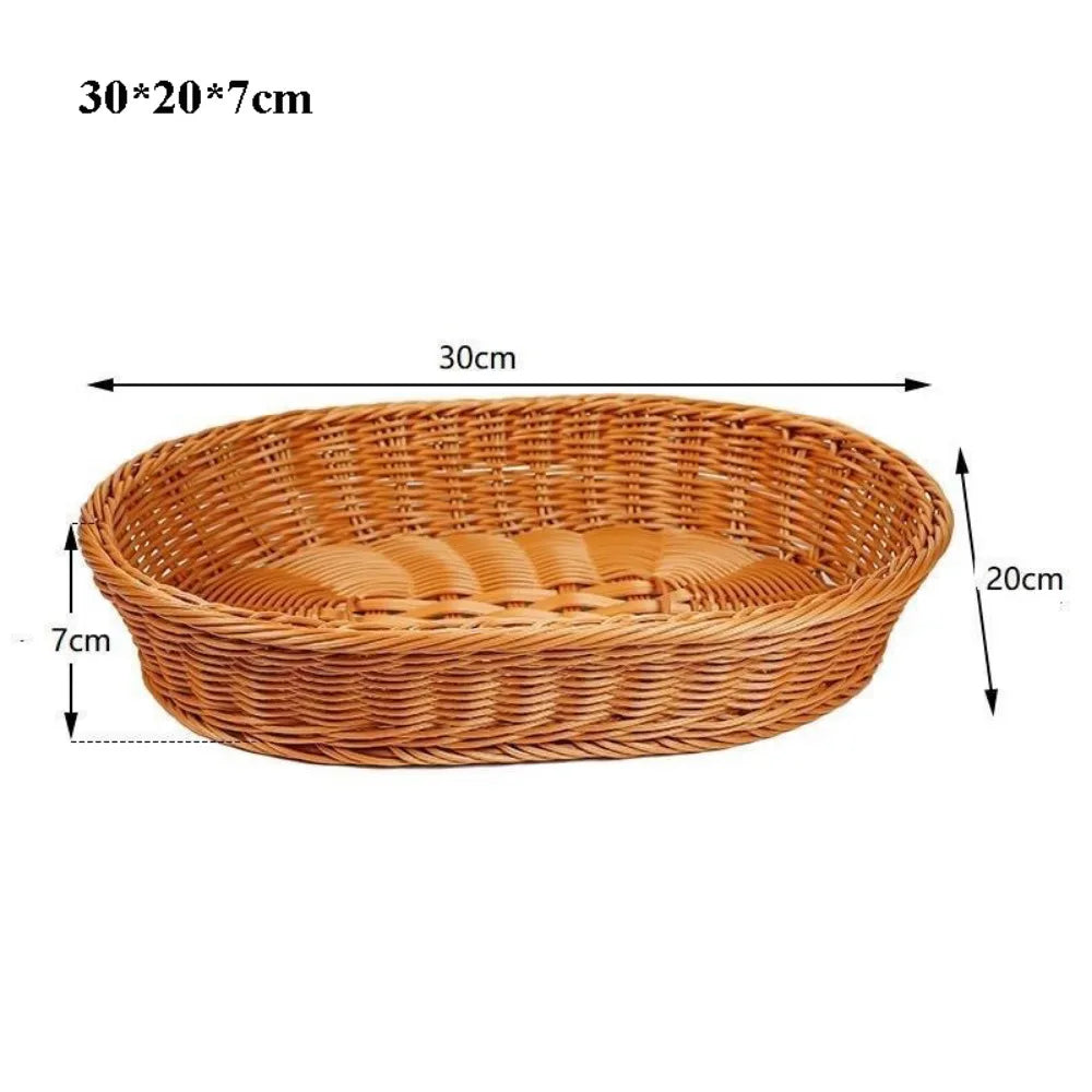 Wicker Woven Serving Basket – Bread, Fruit & Vegetable Tray Woven Serving Basket Richie's 30-20-7cm