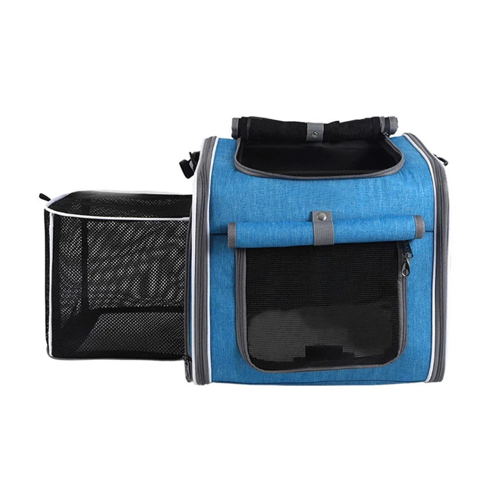 Pet Carrier Backpack & Bike Basket – Expandable 39L, Up to 8kg Pet Carrier Backpack Richie's Blue