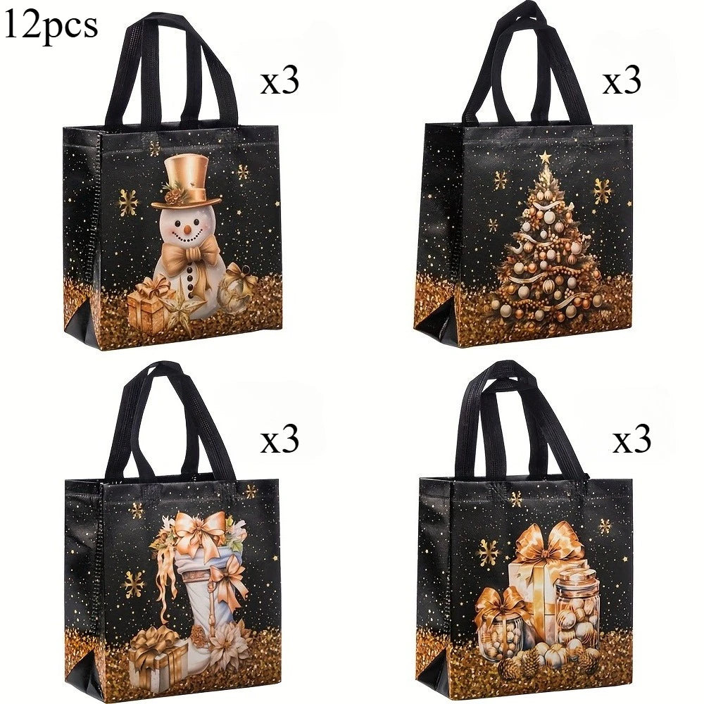Christmas Gift Bags – Snowman, Tree & Stocking Non-Woven Totes Christmas Gift Bags Richie's 12pcs - Mixed color 23 x 22 x 11cm