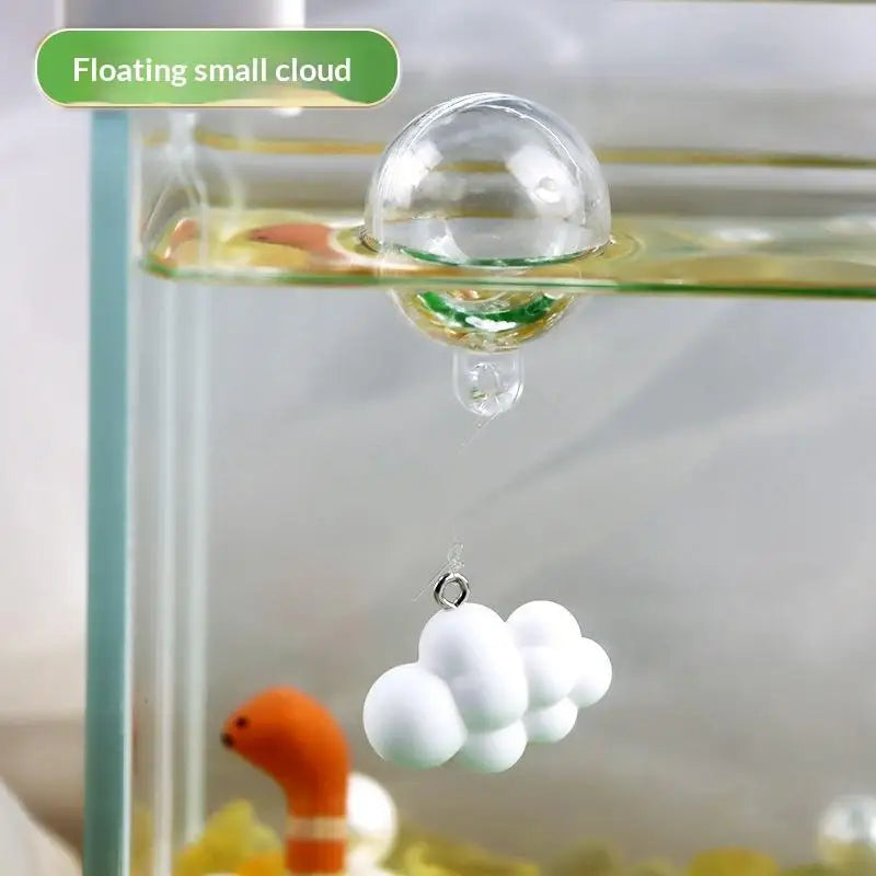 Floating Betta Fish Mirror Ornament – Vintage Retro Frame Aquarium Fish Toy Richie's White B