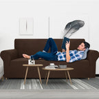 Stretch Sofa Cover – Washable Non-Slip Elastic Slipcover Sofa Slipcover Richie's Brown-L
