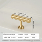 Solid Brass Cabinet Handles Vertical Fluting Drawer Pulls Cabinet Drawer Pulls Richie's Gold knob