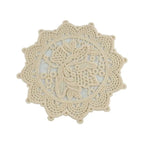 Lace Embroidered Round Coaster – Retro Vintage Cloth Dining Mat Embroidered Coaster Richie's -Yellow-2 One Size