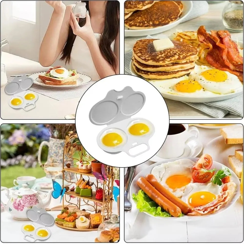 Microwave Egg Cooker Double Cup with Lid | Non-Stick Steamer Microwave Egg Cooker Richie's