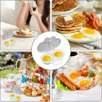 Microwave Egg Cooker Double Cup with Lid | Non-Stick Steamer Microwave Egg Cooker Richie's