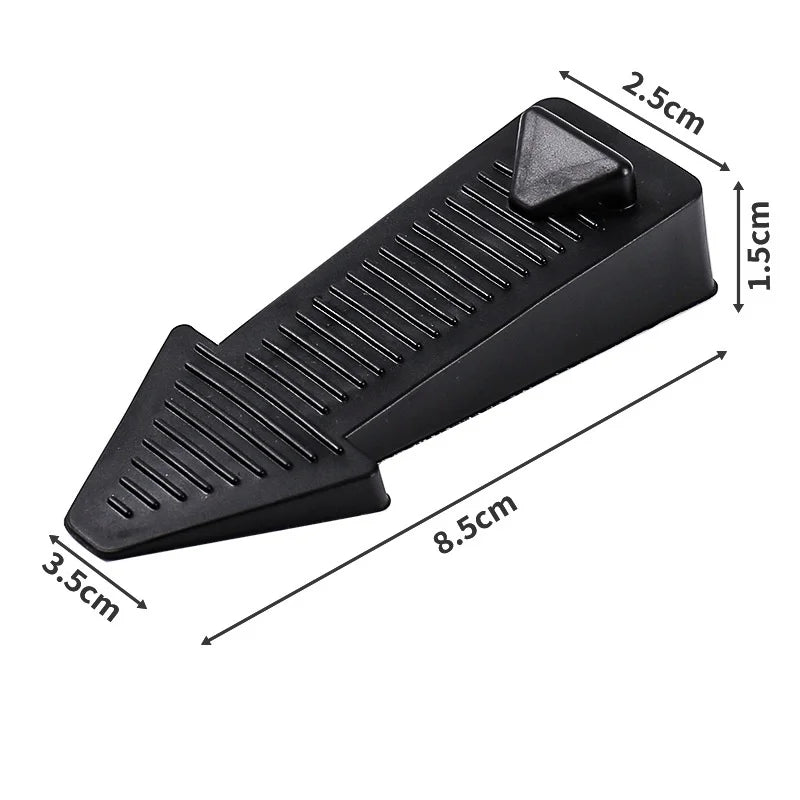 Silicone Self-Adhesive Door Stopper – Nail-Free Floor Mount Door Stopper Richie's Black 1pcs